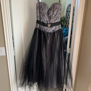 vampire ball steampunk formal dress black silver